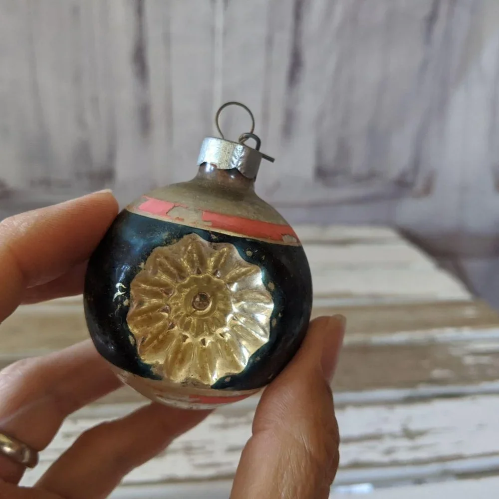Antique Christmas‎ Tree Holiday Ornament 3 In. Blue